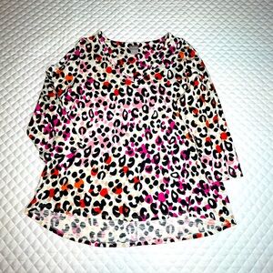 Chico’s V-Necked Bright Colored Animal Print Tee